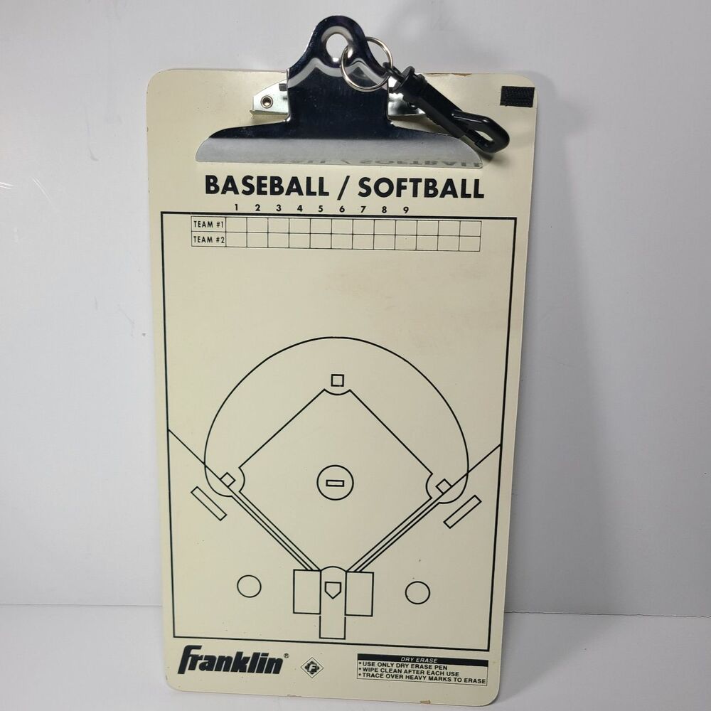 Vintage Franklin Sports Dry-Erase Marker Baseball Lineup Clipboard Board White